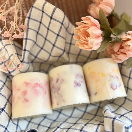 【受注販売】ドライフラワー入りキャンドル