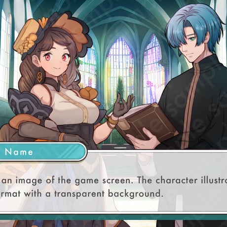 Blue-Haired Fantasy Priest Character Illustration: One Eye Hidden | Full-Body, 10 Expressions & More