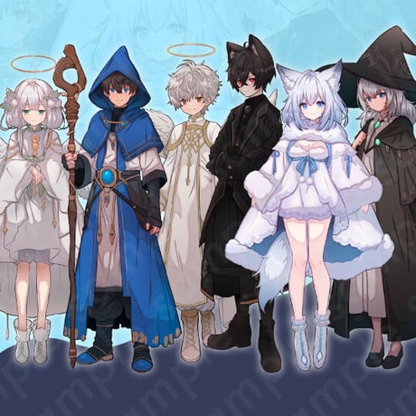 Fantasy 6-Pack: Angel, Mage, Cat-Eared Illustrations | 10 Expressions & Extras - Premium Art
