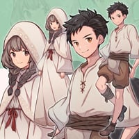 Fantasy Village Teen Characters - Standalone Illustrations with 6 Expressions