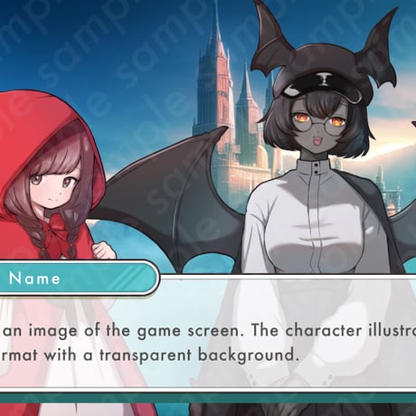 Glasses-Wearing Bat Demoness Illustration: Fantasy Guide Woman | Standee - 10 Expressions & Extras