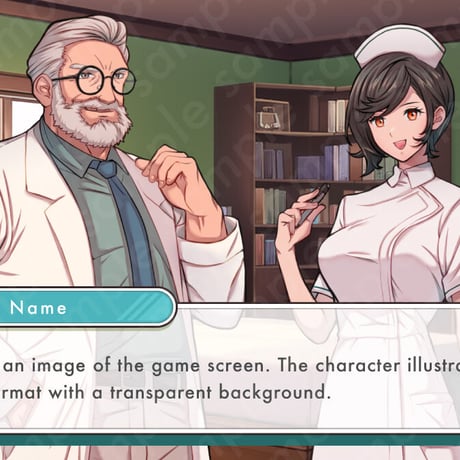 Brunette Nurse Character Illustration - Modern Era, 5 Expressions + Extras.