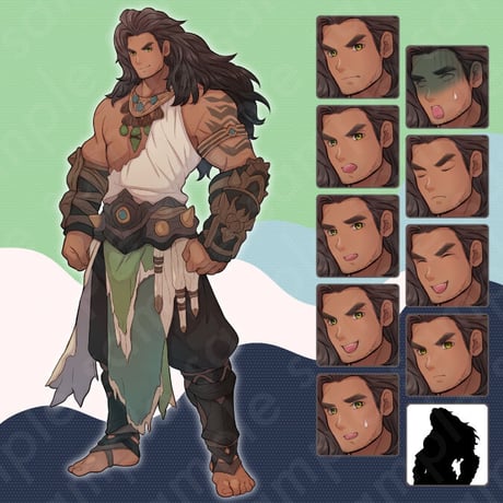 Fantasy Character Bundle: Wizard, Swordsman, Elf, Beastmaster - 10 Faces, Full-Body & Extras