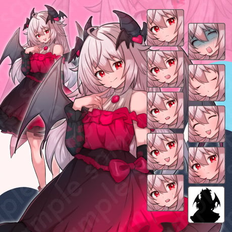Pink-Haired Demoness  Illustration: Fantasy Princess/Succubus | Standee Set - 10 Faces & More
