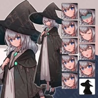 Silver-Haired Witch Apprentice Illustration - Teen Fantasy Standee | 10 Expressions & Extras
