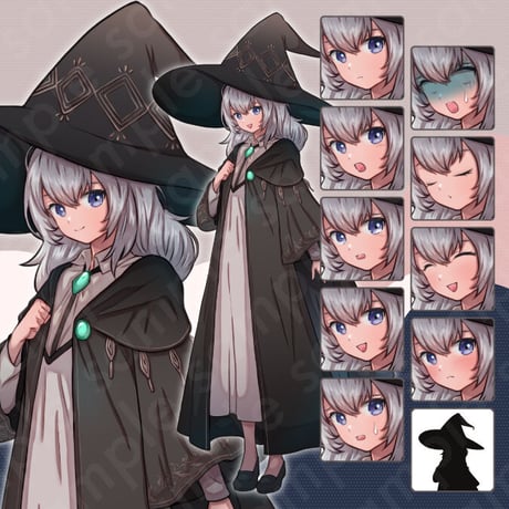 Silver-Haired Witch Apprentice Illustration - Teen Fantasy Standee | 10 Expressions & Extras