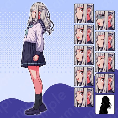Pixel Art Set - 6 School Characters - Uniforms, Teacher, Expressions + More.