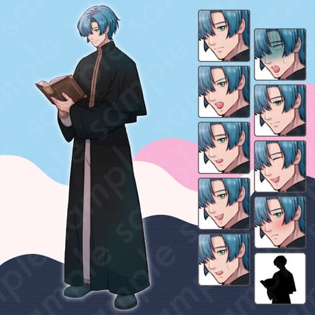 Character Set 08: Merchant, Alchemist, Receptionist, Priest to Bunny Girl - 10 Expressions Each