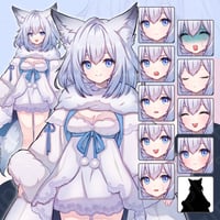 Fantasy Anthro Female - Cat, Wolf, Fox - White | Standee Art - 10 Expressions & More