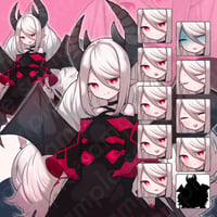 White-Haired Demoness Princess Illustration: Fantasy in Pink | Standee - 10 Faces & More