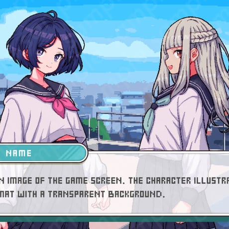 Pixel Art - Ladylike Jr. High Girl in Sailor Uniform, White Hair, 10 Expressions.