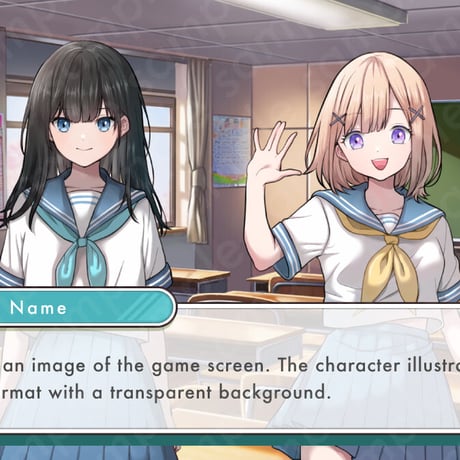 Sailor Uniform Blonde Bob Middle School Girl Illustration: Modern Full-Body, 10 Expressions & More