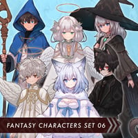 Fantasy 6-Pack: Angel, Mage, Cat-Eared Illustrations | 10 Expressions & Extras - Premium Art