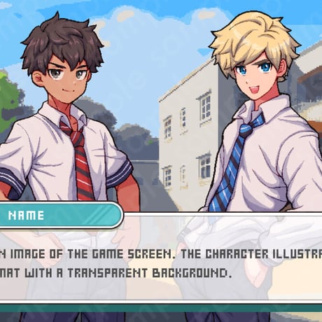 Pixel Art - Blonde Schoolboy in Uniform - 10 Expressions + More