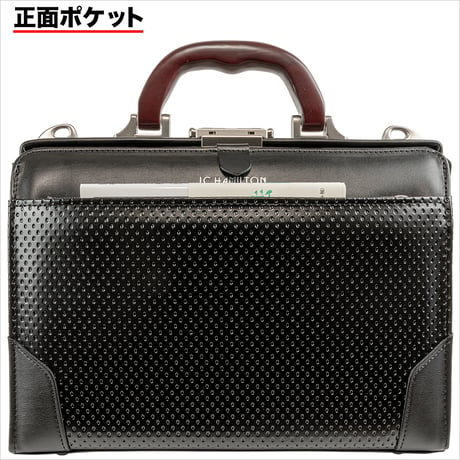 ダレスバッグ ミニ 天然木取手 ディンプル加工 B5書類対応 990g 日本製 豊岡生産 + 竹八謹製 牛革製ケーブルバンド2個 セット tm0487
