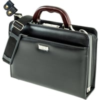 ミニ ダレスバッグ 天然木取手 B5書類対応 860g 日本製 豊岡生産 + 竹八謹製 牛革製ケーブルバンド2個 セット tm0741