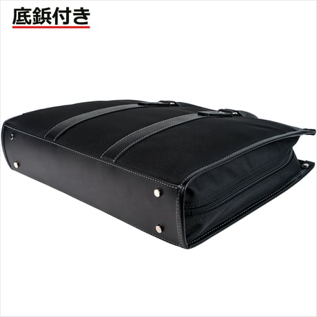 竹八謹製 (タケハチ) ビジネスバッグ リクルート 自立 B4ファイル対応 740g 牛革製ケーブルバンド2個 セット tm0587
