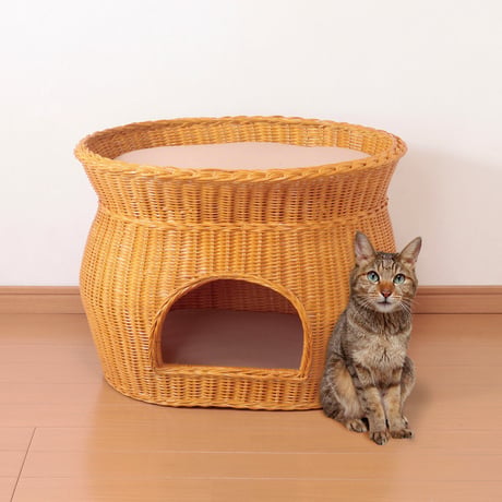 ラタンキャットハウス　２段ベッドタイプ・ちぐらタイプ
