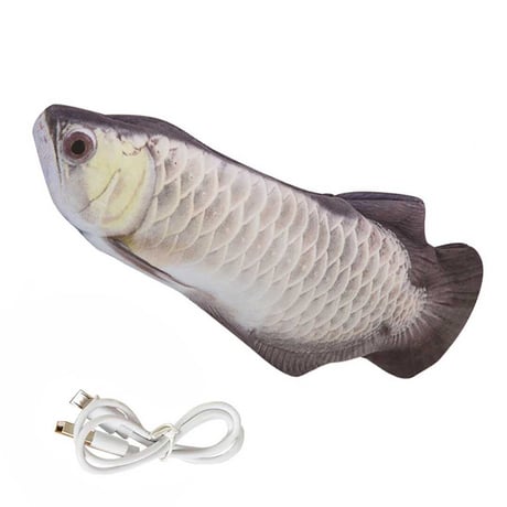 猫 おもちゃ 魚 アロワナ 跳ねる 電動 ペット 一人遊び フィッシュ 玩具 猫用 ネコ グッズ 猫のおもちゃ