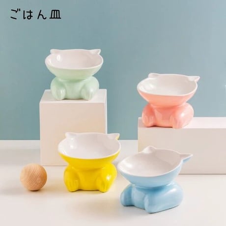 ねこ型フードボウル4点セット
