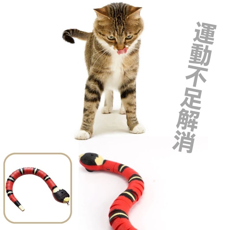 猫 おもちゃ ヘビ サンゴヘビ 電動 珊瑚蛇 毒蛇 ペット 一人遊び