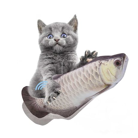 猫 おもちゃ 魚 アロワナ 跳ねる 電動 ペット 一人遊び フィッシュ 玩具 猫用 ネコ グッズ 猫のおもちゃ