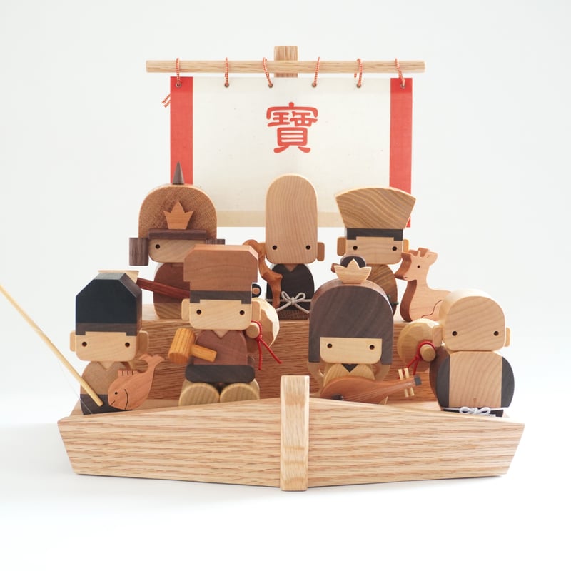 七福神（木製） 七福神 7人セット 宝船つき | 木工房 福ひで