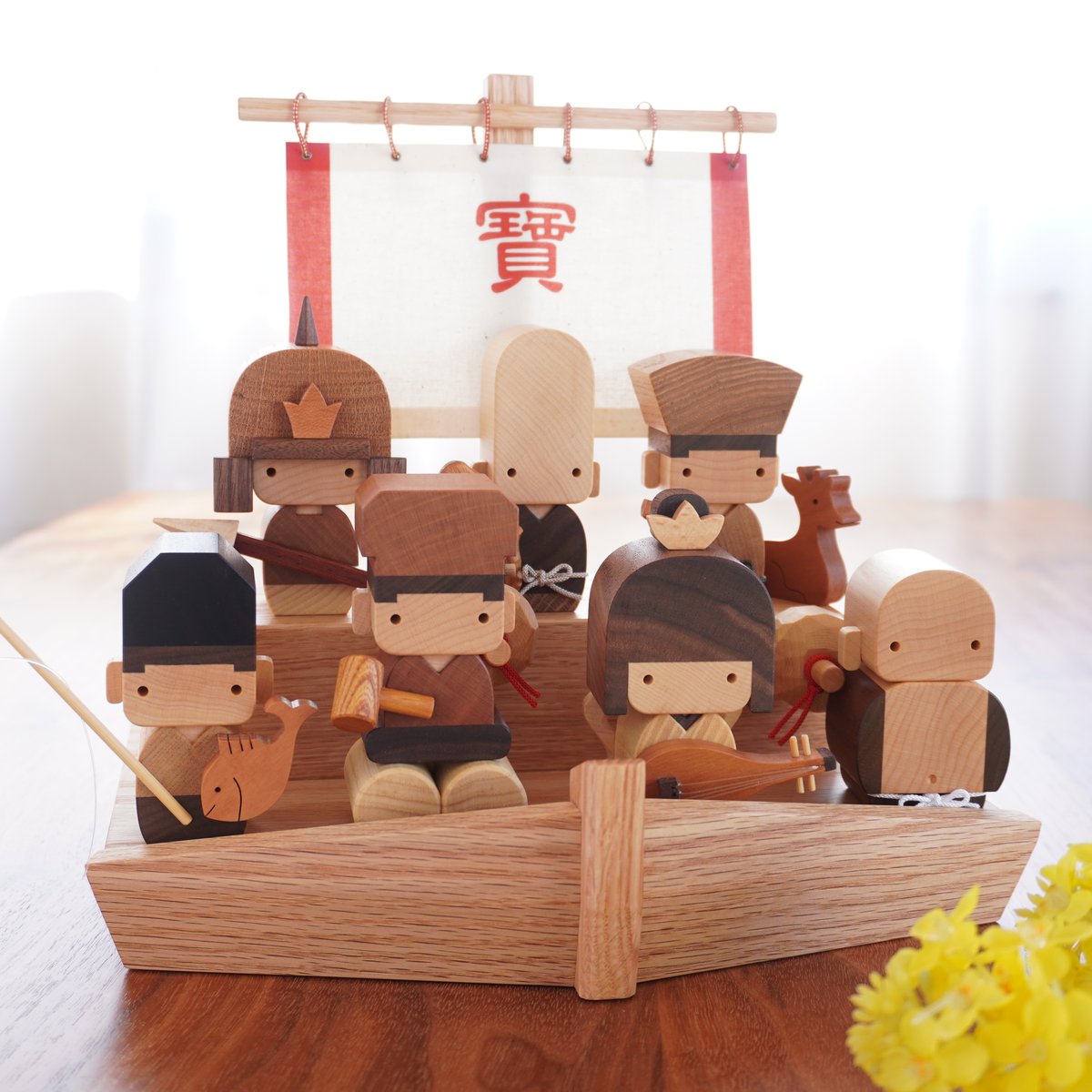 七福神 7人セット 宝船つき | 木工房 福ひで