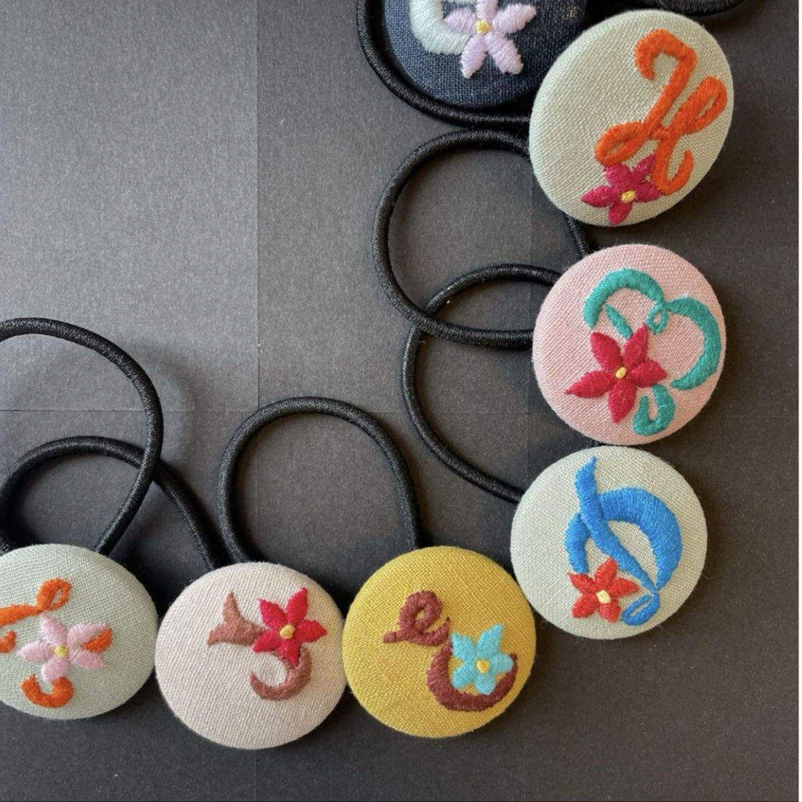岩手】刺繍くるみボタンヘアゴム6個セット | collect market