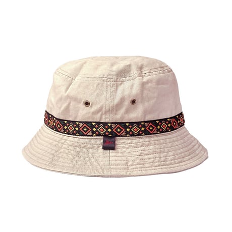 KAONKA hat 26SUMMER ortega tape bucket hat KHAKI/RASTA.TAPE カオンカ ハット
