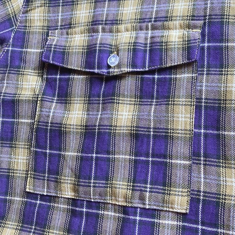 theories l/s shirts 22FALL flannel mechanics shirts PURPLE