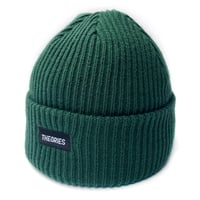 theories beanie 24SUMMER stamp label rib knit TEAL.GREEN セオリーズ ビーニー ニットキャップ