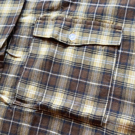 theories l/s shirts 22FALL flannel mechanics shirts BROWN