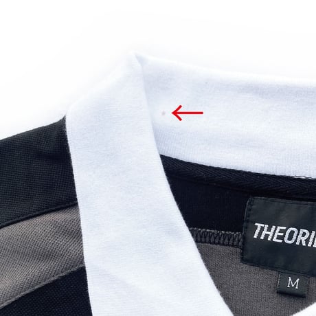 theories s/s polo shirts 24SUMMER midfield pique polo shirts BLACK/GREY(襟シミ有)  セオリーズ ポロシャツ 半袖