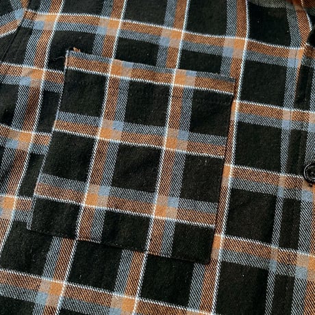 theories l/s shirts 23FALL cascadia cord collar flannel shirts BLACK(ボタン欠損)