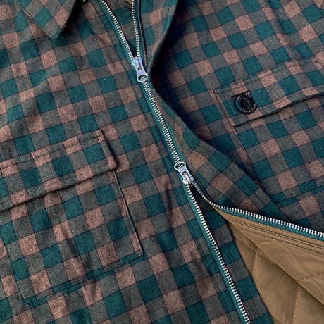 theories jacket 25FALL lantern quilted flannel GREEN