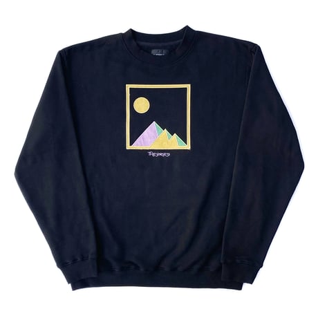 theories crewneck sweat 24FALL giza applique crewneck BLACK