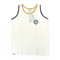 satori dead stock hemp tank top link logo NATURAL/RASTA