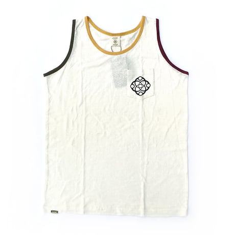 satori dead stock hemp tank top link logo NATURAL/RASTA