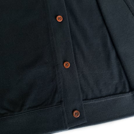 KAONKA cotton cardigan 24FALL barcode cotton cardigan BLACK/DARK.CHARCOAL