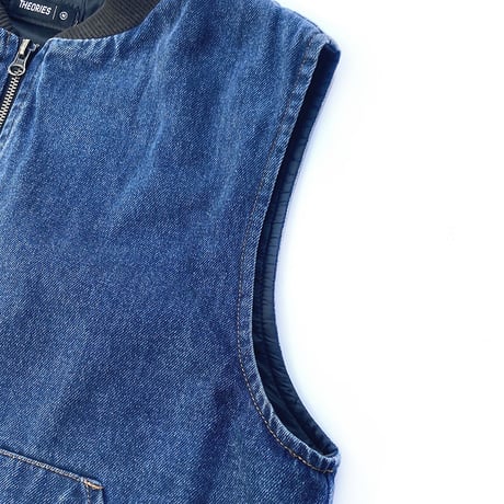 theories vest 26SPRING dakota denim vest WASH.DENIM