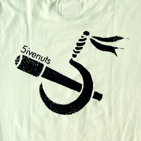5ivenuts l/s T-shirts 26SPRING hunt logo MILKY.LIME/DARK.CHOCOLATE ファイブナッツ オリジナル Tシャツ 長袖