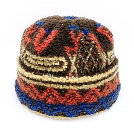 5ivenuts handmade fleece cap 2025FALL boa BROWN/ORANGE ファイブナッツ オリジナル ビーニー フリース キャップ