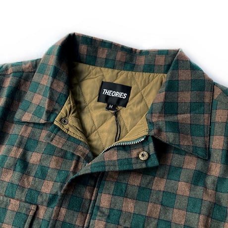 theories jacket 25FALL lantern quilted flannel GREEN
