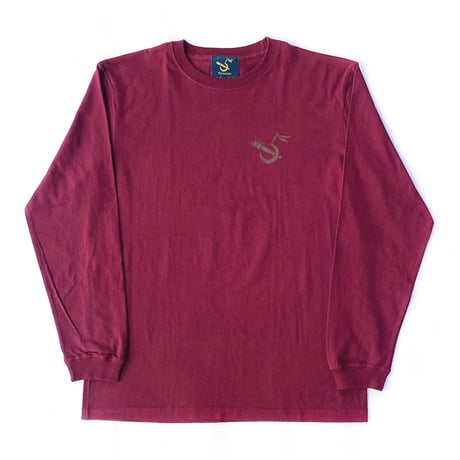 5ivenuts l/s T-shirts 26SPRING hunt logo BURGUNDY/DARK.GOLD ファイブナッツ オリジナル Tシャツ 長袖