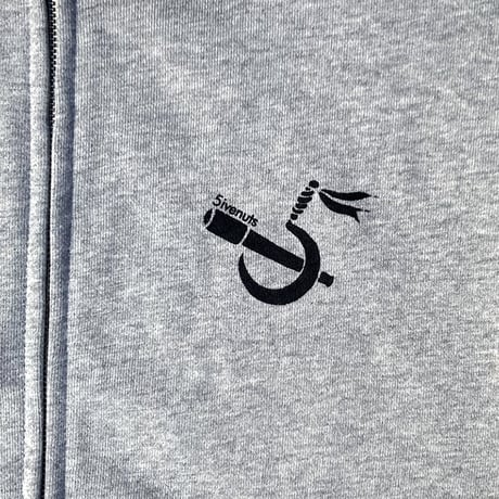 5ivenuts zip hood 25HOLIDAY bee2be art by Keishi Tsuchiya HEATHER.GREY ファイブナッツ オリジナル ジップフーディ パーカー