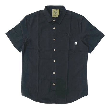 5ivenuts s/s shirts 25SUMMER sunskrit logo EMB BLACK ファイブナッツ オリジナル 半袖シャツ