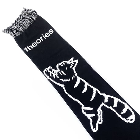 theories scarf 25HOLIDAY coscious kitty BLACK/WHITE セオリーズ マフラー
