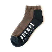 satori hemp socks half link ankle BLACK/BROWN