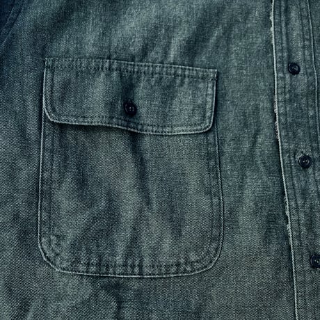 theories l/s shirts 25HOLIDAY union flannel lined button-up shirts SEA.GREEN (生地傷アリ)